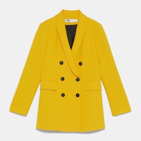 Zara yellow double breasted blazer - Picture 2 of 5